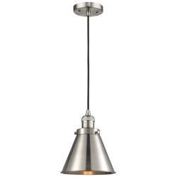 Appalachian 8" Brushed Satin Nickel Cord Hung Mini Pendant