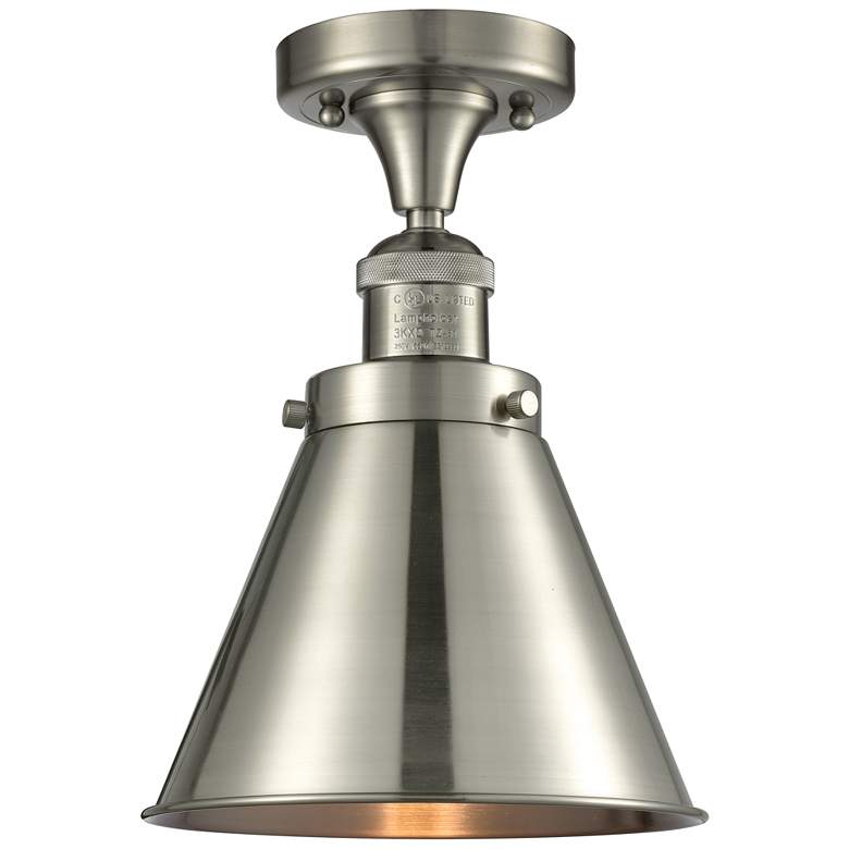 Image 1 Appalachian 8" Brushed Satin Nickel Semi Flush Mount