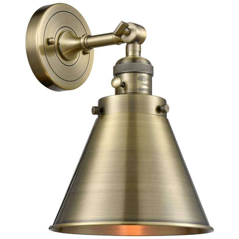 Image 1 Appalachian 8" LED Sconce - Brass Finish - Brass Shade