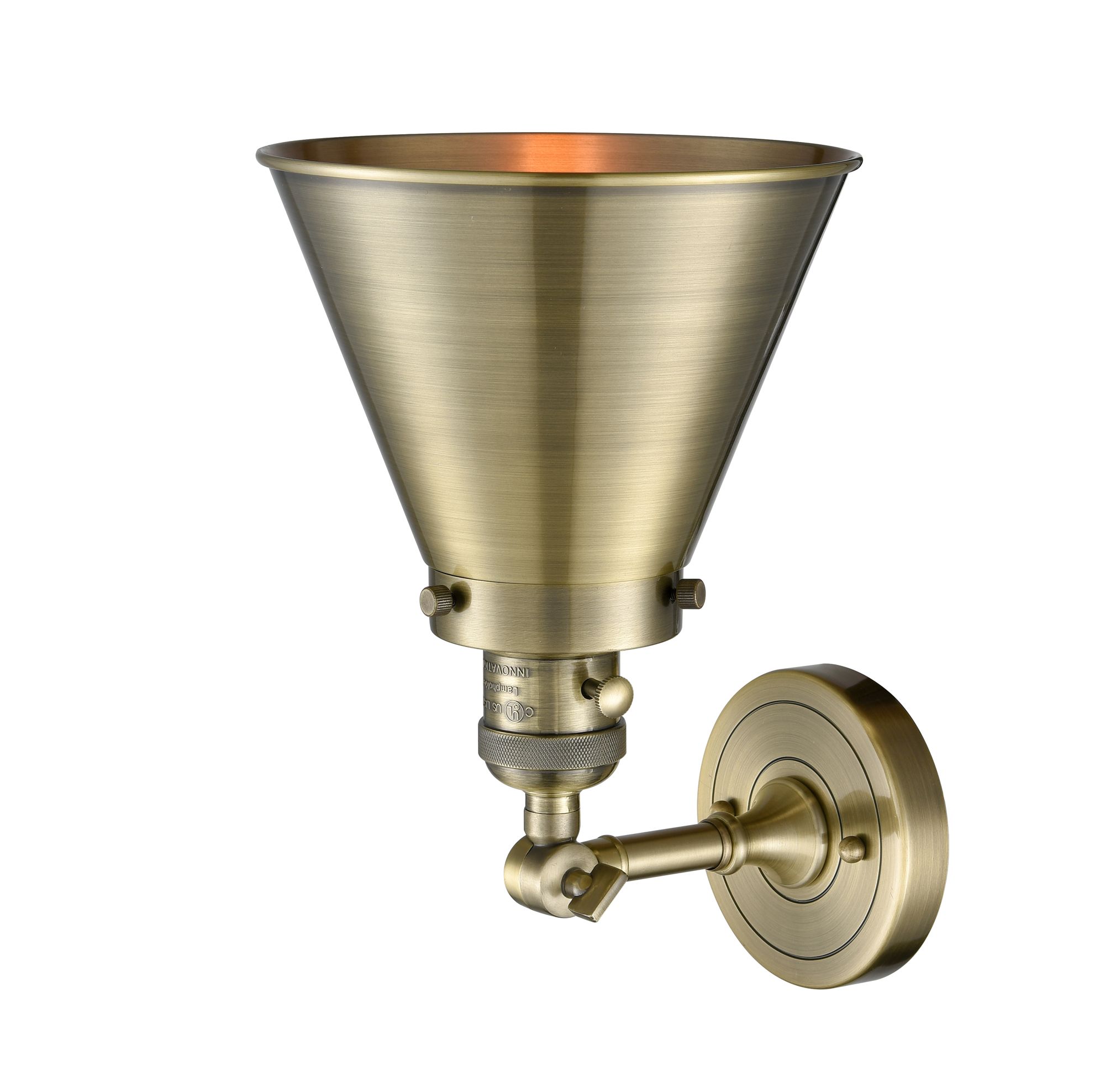 Image 2 Appalachian 8" LED Sconce - Brass Finish - Brass Shade more views