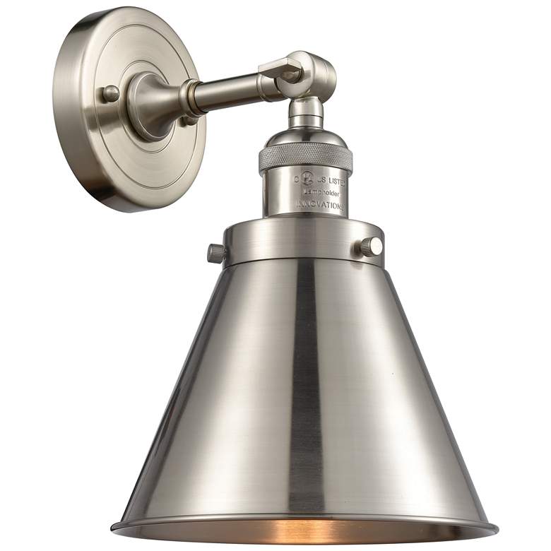 Image 1 Appalachian 8" LED Sconce - Nickel Finish - Nickel Shade