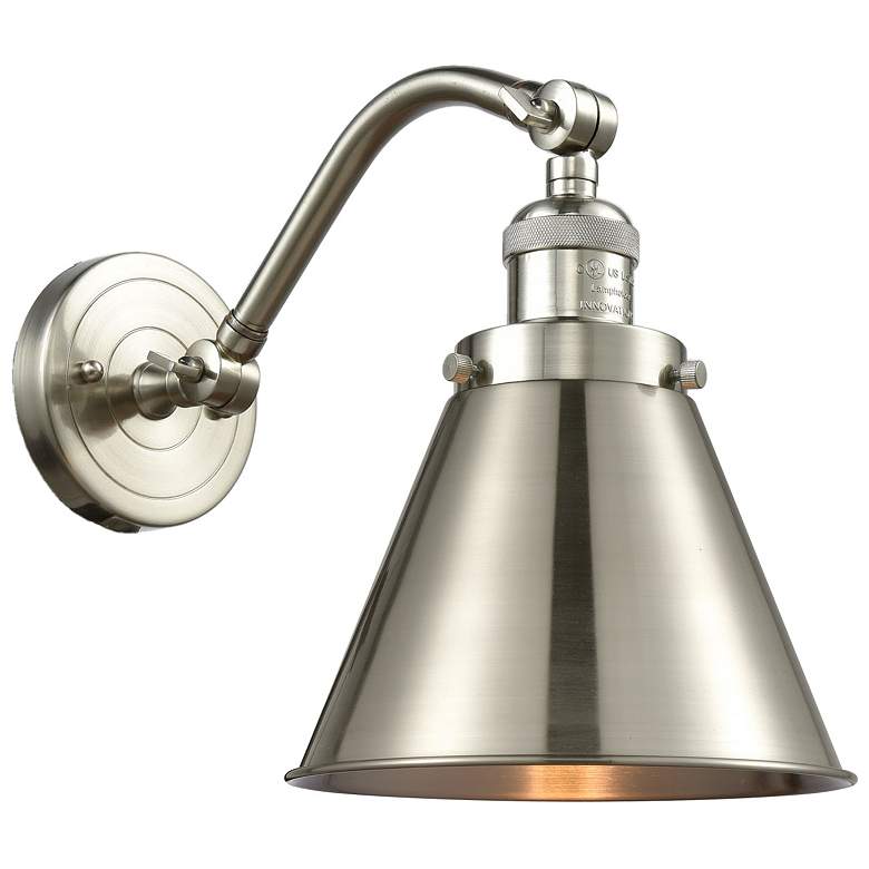 Image 1 Appalachian 8" LED Sconce - Nickel Finish - Nickel Shade