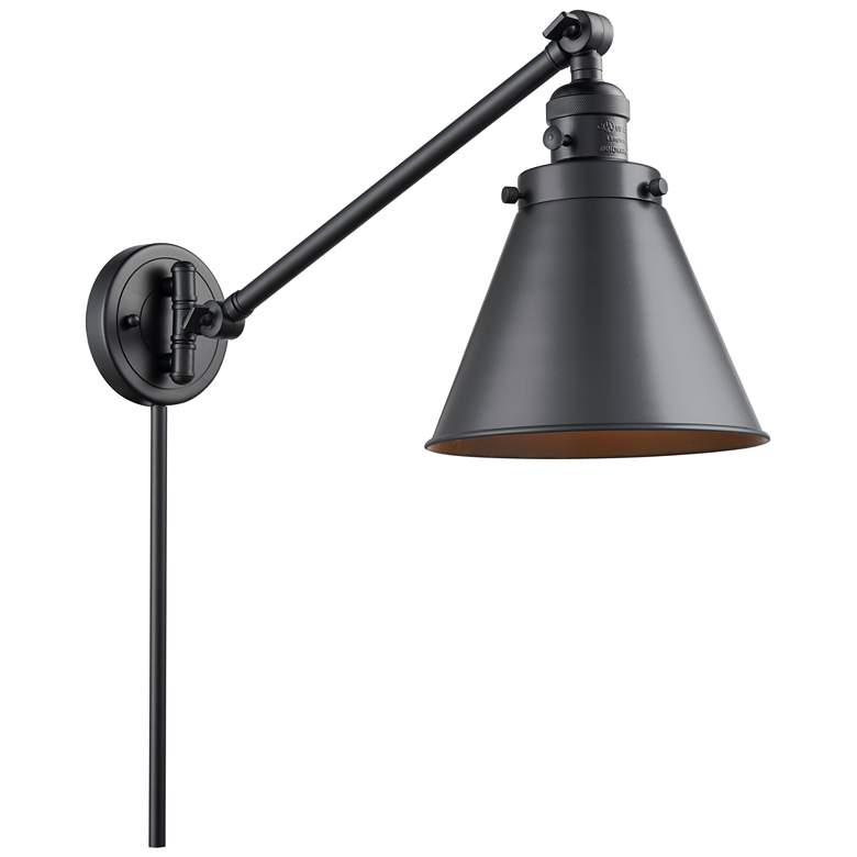 Image 1 Appalachian 8" Matte Black LED Swing Arm With Matte Black Shade