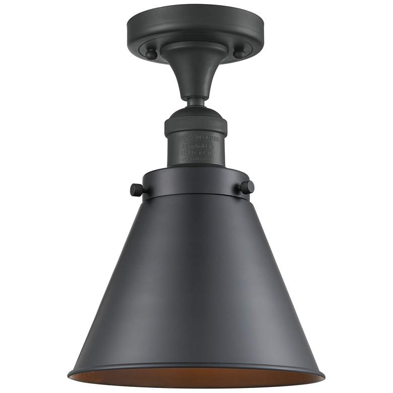 Image 1 Appalachian 8" Matte Black Semi Flush Mount
