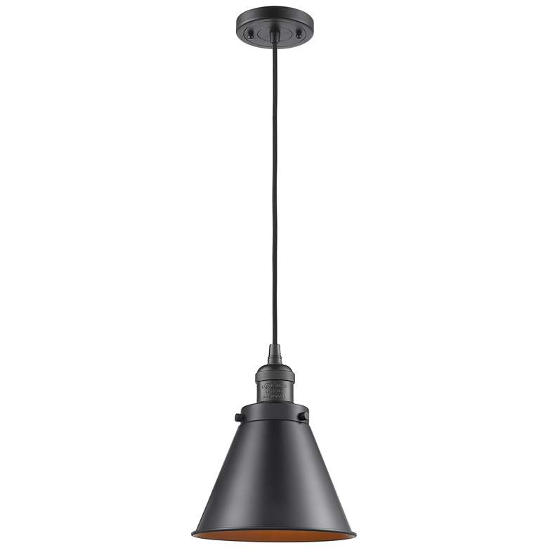 Image 1 Appalachian 8" Oil Rubbed Bronze Cord Hung Mini Pendant