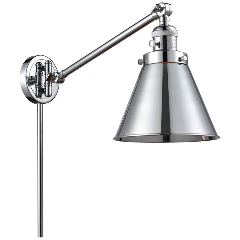 Image 1 Appalachian 8" Polished Chrome LED Swing Arm With Polished Chrome Shad