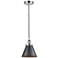 Appalachian 8" Polished Chrome Mini Pendant w/ Matte Black Shade