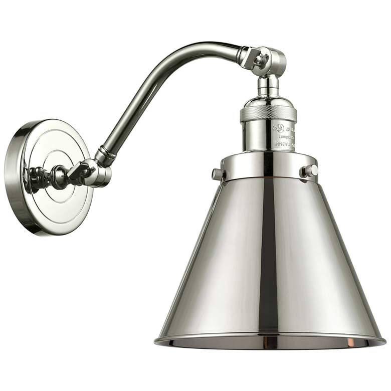 Image 1 Appalachian 8" Polished Nickel Sconce w/ Polished Nickel Shade