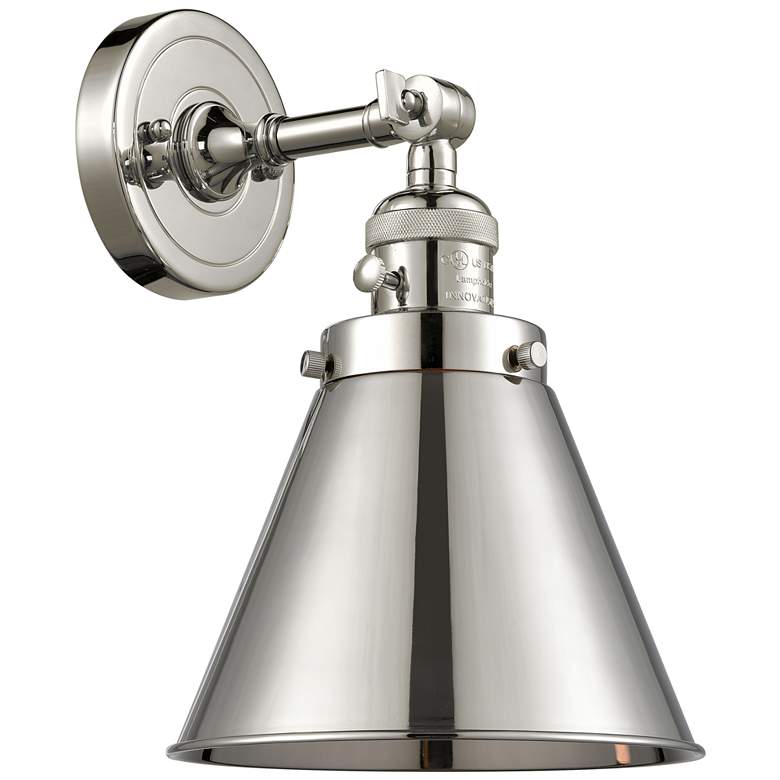 Image 1 Appalachian 8" Polished Nickel Sconce w/ Polished Nickel Shade