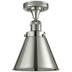 Appalachian 8" Polished Nickel Semi Flush Mount w/ Polished Nickel Sha