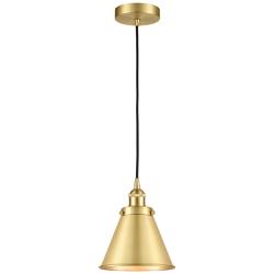 Appalachian 8" Satin Gold Mini Pendant w/ Satin Gold Shade
