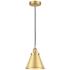 Appalachian 8" Satin Gold Mini Pendant w/ Satin Gold Shade