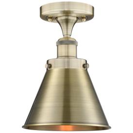 Appalachian 8" Wide Antique Brass Semi.Flush Mount With Antique Brass Appalachian 8" Wide Antique Brass Semi.Flush Mount With Antique Brass