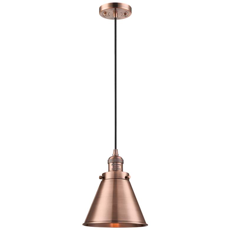 Image 1 Appalachian 8" Wide Antique Copper LED Mini Pendant