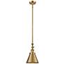 1_Appalachian 8" Wide Brushed Brass Cone Mini Pendant