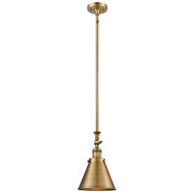 Appalachian 8" Wide Brushed Brass Cone Mini Pendant Appalachian 8" Wide Brushed Brass Cone Mini Pendant