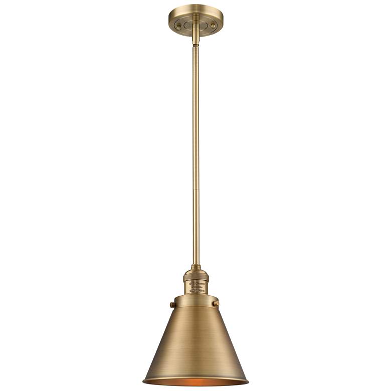 Image 1 Appalachian 8" Wide Brushed Brass LED Mini Pendant