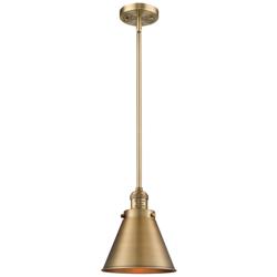 Appalachian 8" Wide Brushed Brass LED Mini Pendant