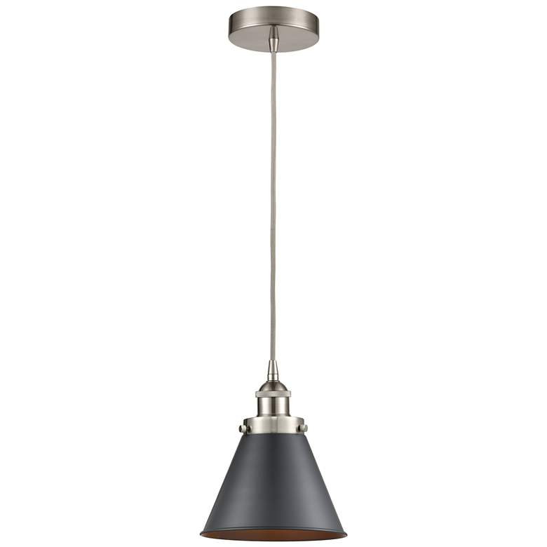 Image 1 Appalachian 8" Wide Brushed Satin Nickel Mini Pendant