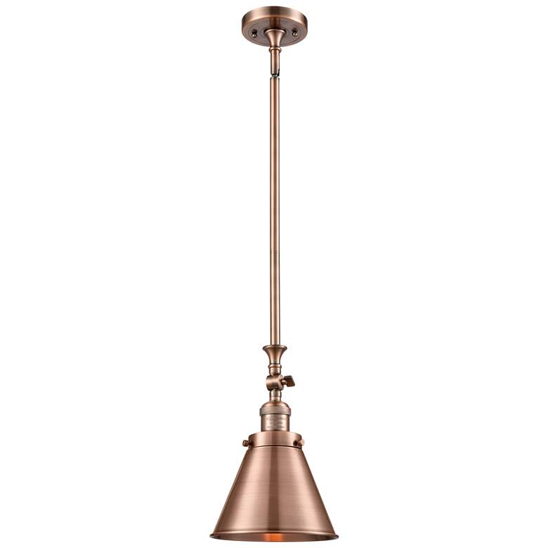 Image 1 Appalachian 8" Wide Copper Stem Hung Tiltable Mini Pendant w/ Copper S