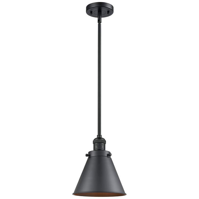 Image 1 Appalachian 8" Wide Matte Black LED Mini Pendant