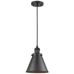 Appalachian 8" Wide Matte Black Mini Pendant