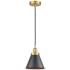 Appalachian 8" Wide Satin Gold and Matte Black Mini Pendant