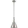 Appalachian 8"W Polished Nickel Stem Hung Mini Pendant w/ Nickel Shade