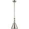 Appalachian 8"W Polished Nickel Stem Hung Mini Pendant w/ Nickel Shade