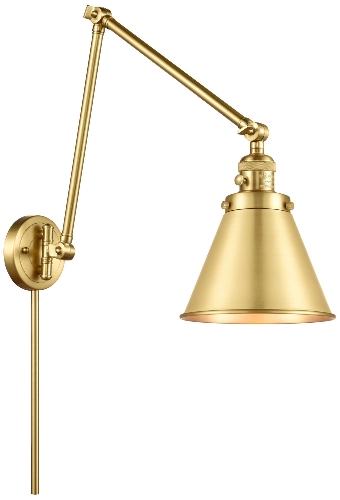 Appalachian 8" Satin Gold LED Double Swing Arm w/Satin Gold Made to Order