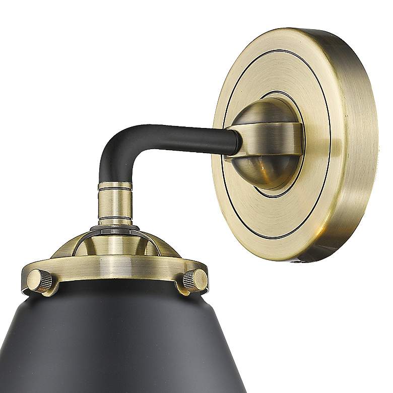 Image 2 Appalachian 9 1/2"H Black and Antique Brass LED Wall Sconce more views