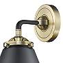 2_Appalachian 9 1/2"H Black and Antique Brass LED Wall Sconce more views