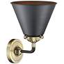 3_Appalachian 9 1/2"H Black and Antique Brass LED Wall Sconce more views