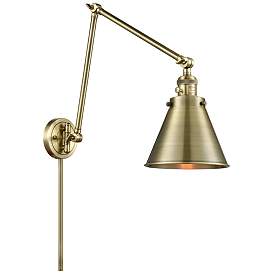 Image1 of Appalachian Antique Brass Swing Arm Wall Lamp