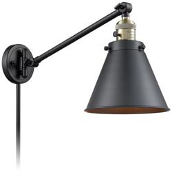 Appalachian Black Antique Brass Swing Arm Wall Lamp