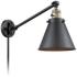 Appalachian Black Antique Brass Swing Arm Wall Lamp