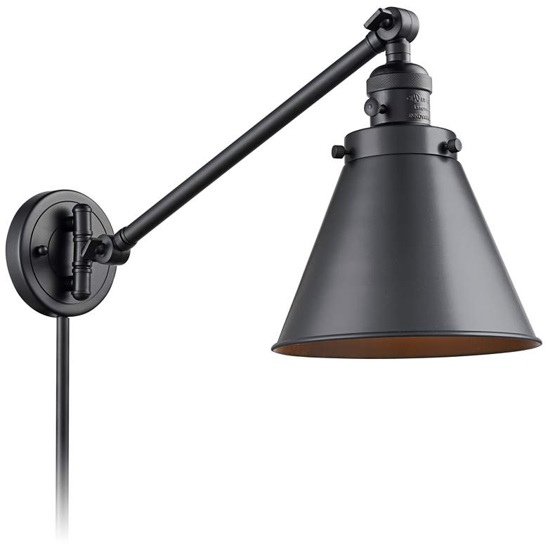 Image 1 Appalachian Matte Black Swing Arm Wall Lamp