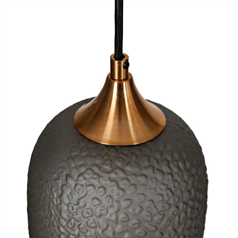 Image 4 Apphia 6 1/4"W Plating Brass Mini Pendant w/ Textured Glass more views