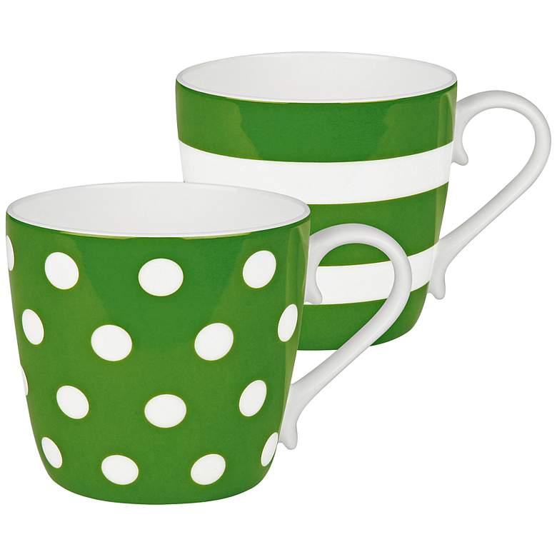 Image 1 Apple Dots and Stripes 2-Piece Porcelain Mug Set