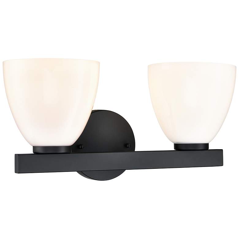 Image 2 Apria 15.75" Wide 2-Light Vanity in Matte Black more views