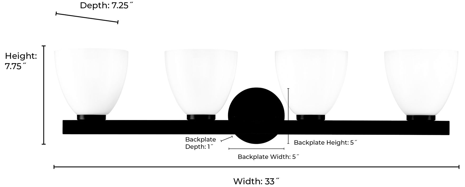 Apria 33" Wide 4-Light Vanity in Modern Gold