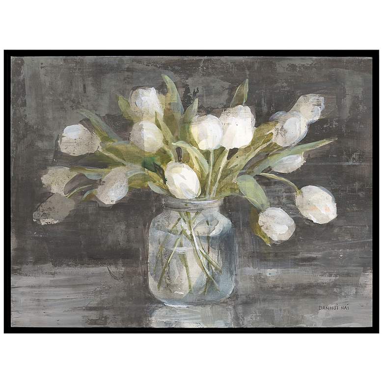 Image 3 April Tulips 49 inch High Giclee Framed Canvas Wall Art