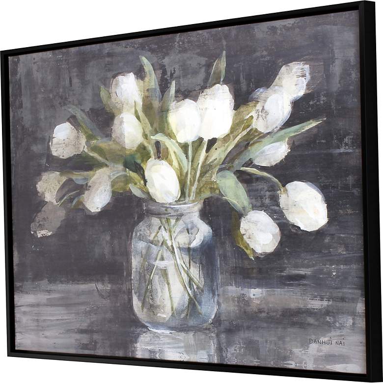 Image 5 April Tulips 49 inch High Giclee Framed Canvas Wall Art more views
