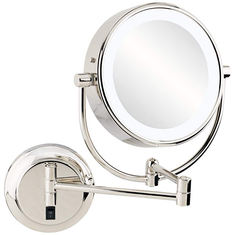 Image 1 Aptations Neomodern Polished Nickel LED Wall Makeup Mirror