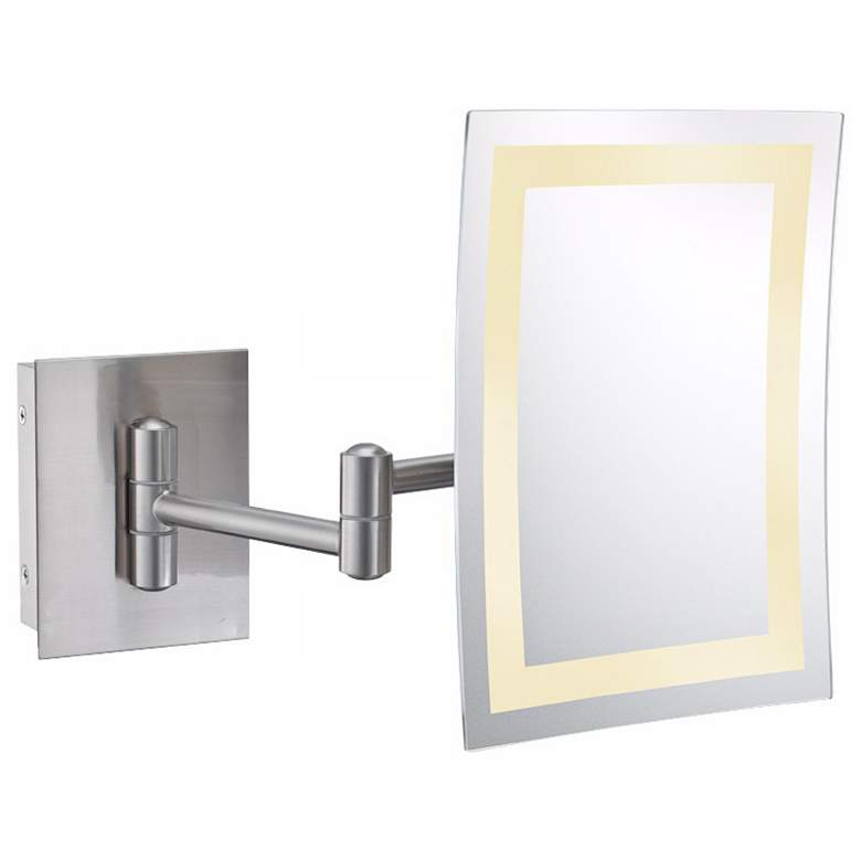 Image 1 Aptations Rectangle Brushed Nickel LED Hard Wire Wall Mirror