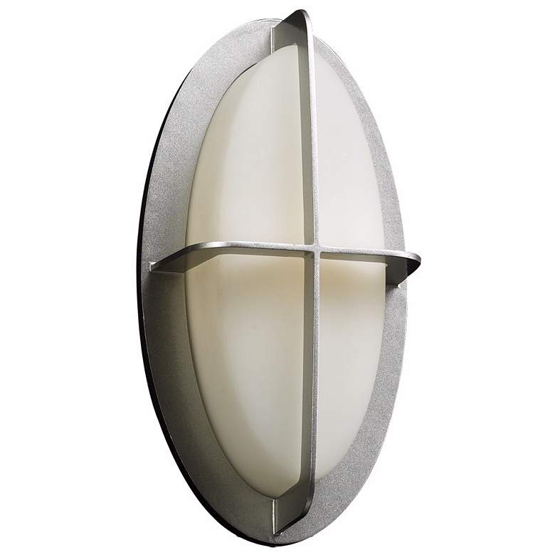 Image 1 Aqua 14 inch High Silver Oval Outdoor Wall Light