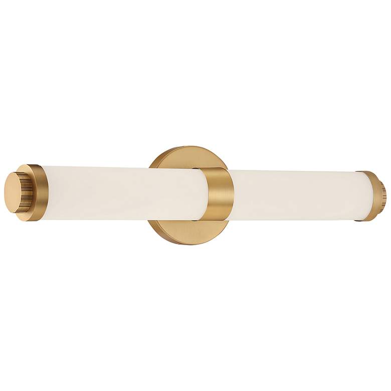 Image 2 Aqua 19 1/4 inch Wide Brushed Gold Metal Bar LED Bath Light