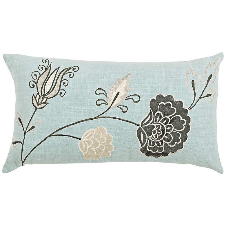 Image 1 Aqua 21 inch Wide Decorative Pillow With Hidden Zipper