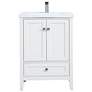 2_Aqua 24" Wide White 2-Door Single Sink Bathroom Vanity