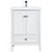 Aqua 24" Wide White 2-Door Single Sink Bathroom Vanity